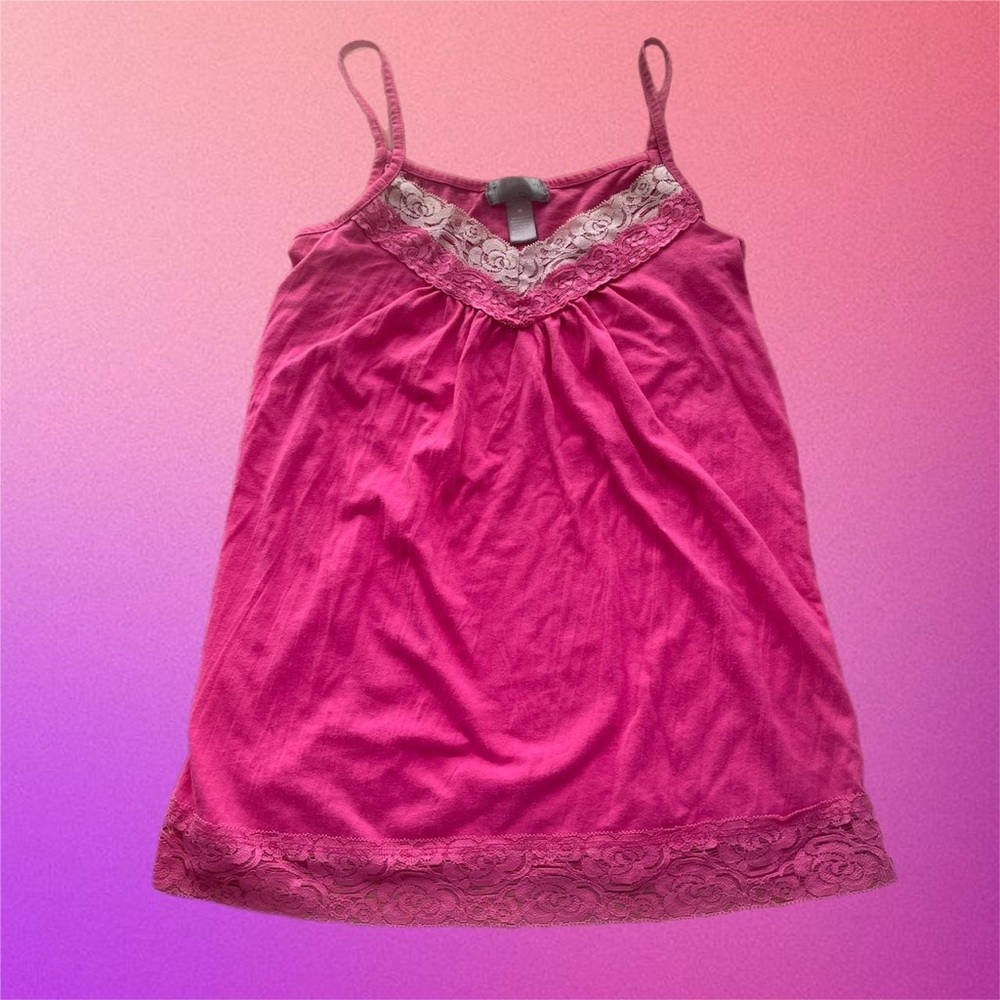 PINK LACE Y2K CAMI TOP💕